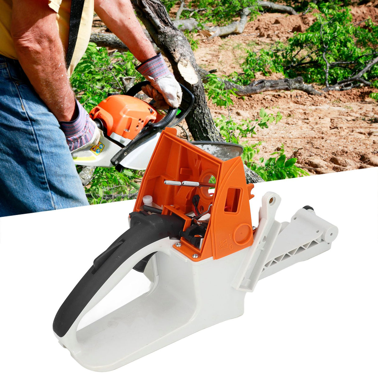 Gas Fuel Tank Rear Handle Fuel Guard Protection Plate for STIHL MS660 MS650 066 065 Chainsaw