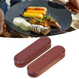 2Pcs Bakeware Wood Handle Prevent Scalding Portable Cookware Wood Handle for Outdoor Camping