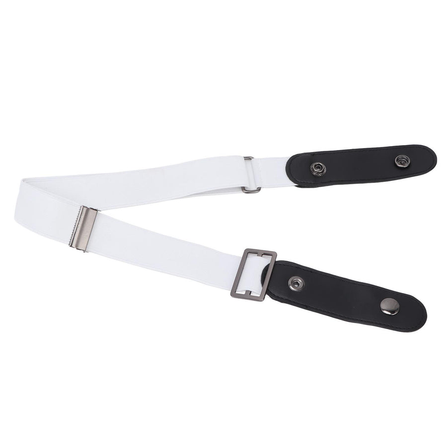 No Buckle Belt Women Traceless Adjustable Size Weaving Buckle Free Belt Women for Trousers SweaterWhite