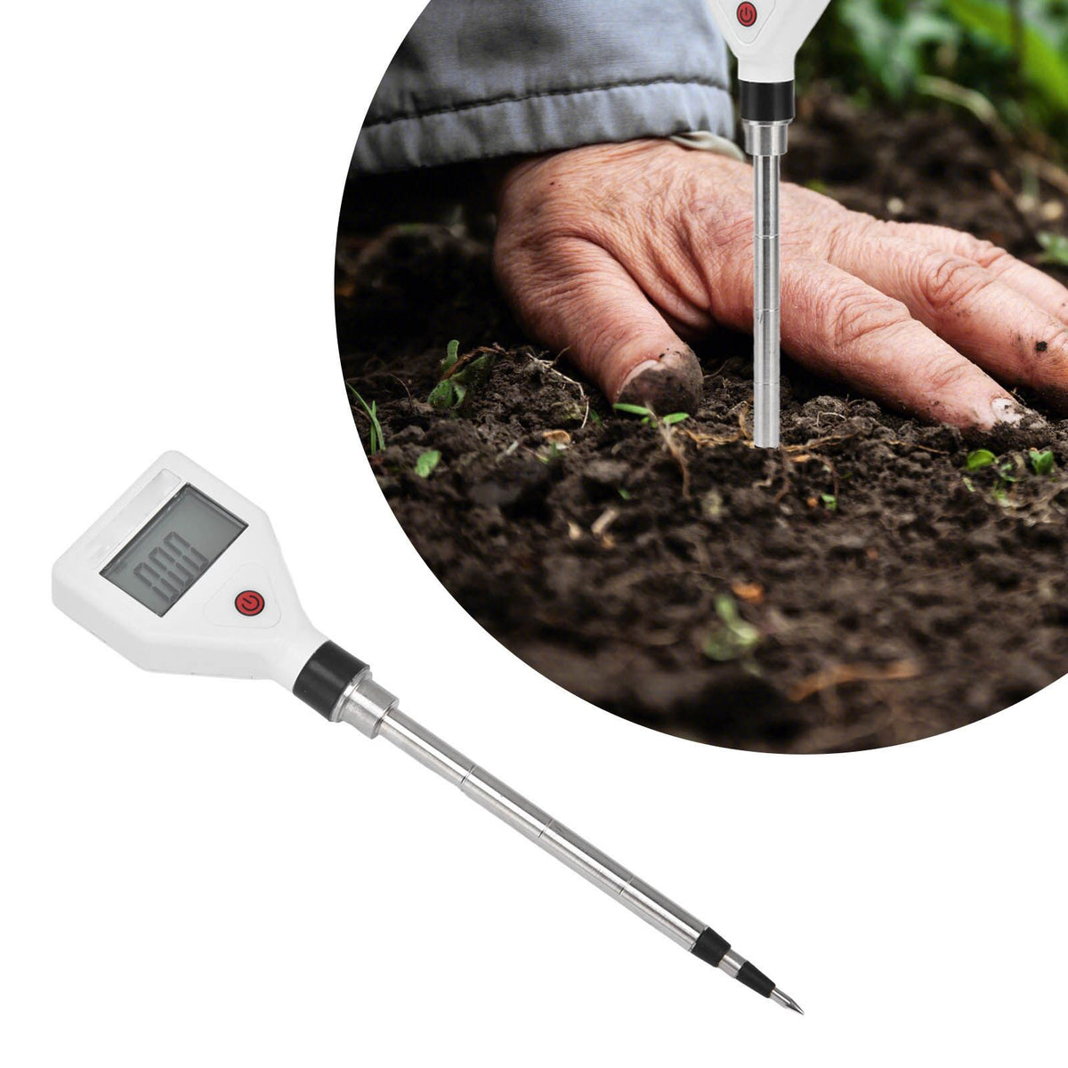 Soil EC Tester Clear LCD High Accuracy Quick Response Small Portable Durable Soil Conductivity Tester