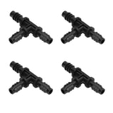 40pcs Irrigation Fitting Drip Irrigation Barbed Connector 8/12mm Tube Tee for Garden Lawn - Low Angle