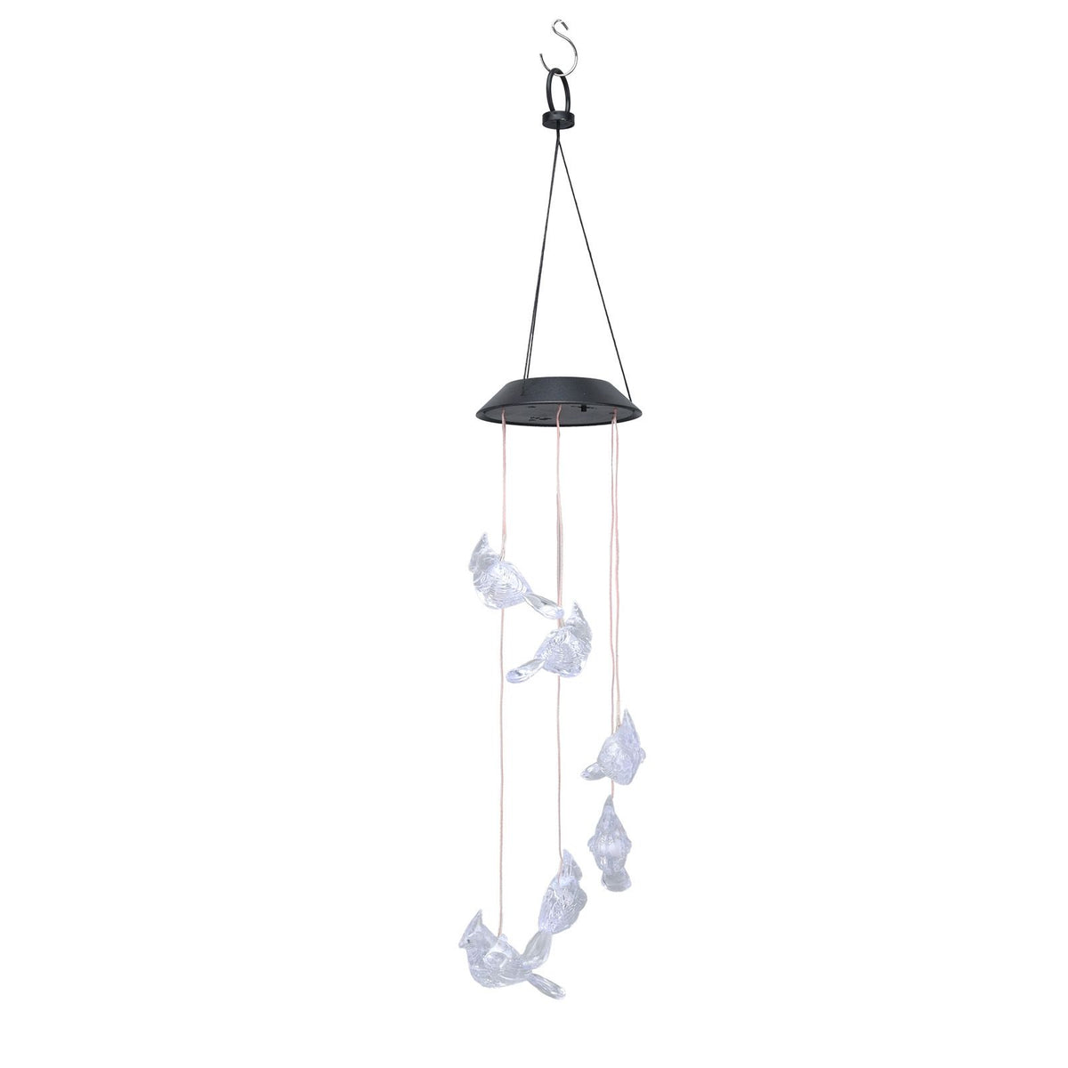 LED Solar Wind Chimes Color Change Waterproof Bird Wind Chimes Light for Courtyard Garden Patio