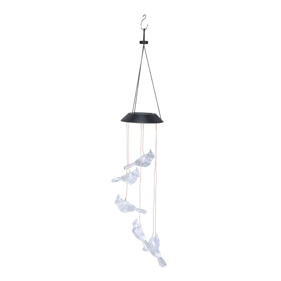 LED Solar Wind Chimes Color Change Waterproof Bird Wind Chimes Light for Courtyard Garden Patio