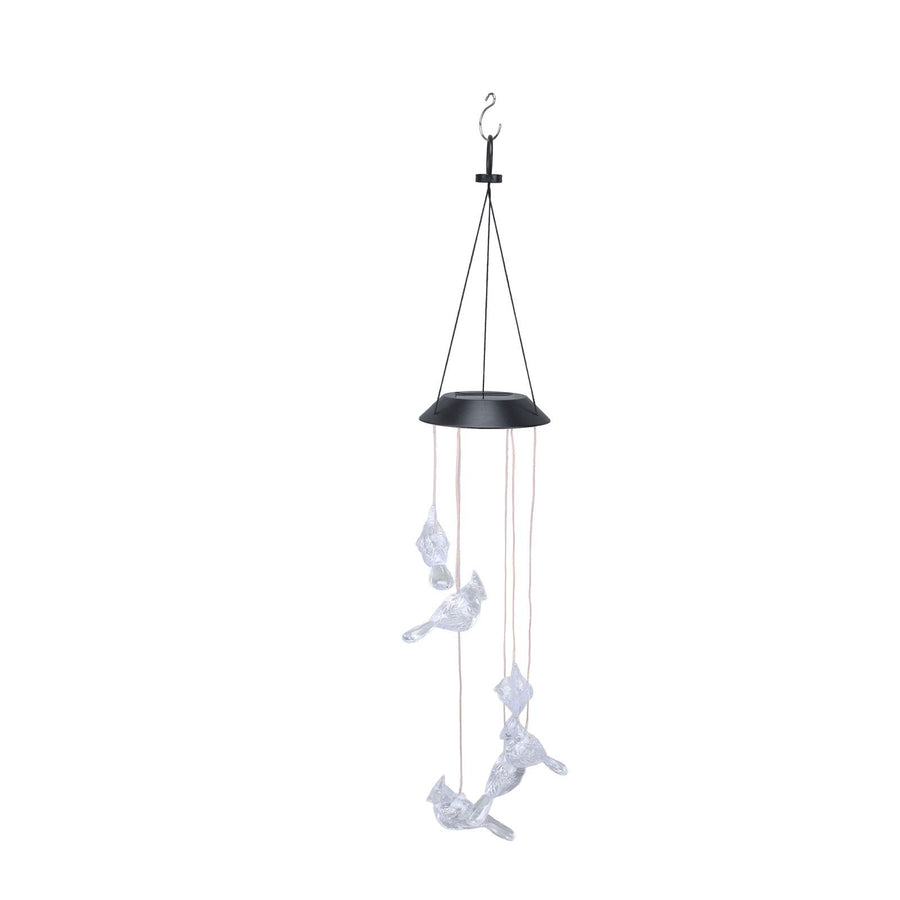 LED Solar Wind Chimes Color Change Waterproof Bird Wind Chimes Light for Courtyard Garden Patio