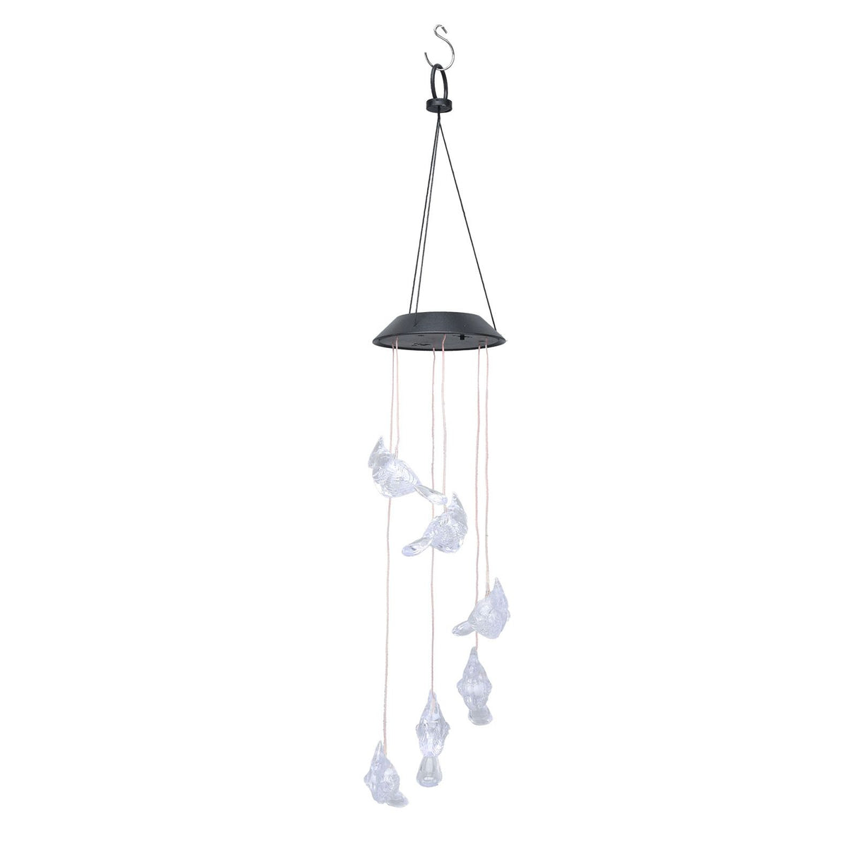 LED Solar Wind Chimes Color Change Waterproof Bird Wind Chimes Light for Courtyard Garden Patio