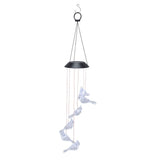 LED Solar Wind Chimes Color Change Waterproof Bird Wind Chimes Light for Courtyard Garden Patio