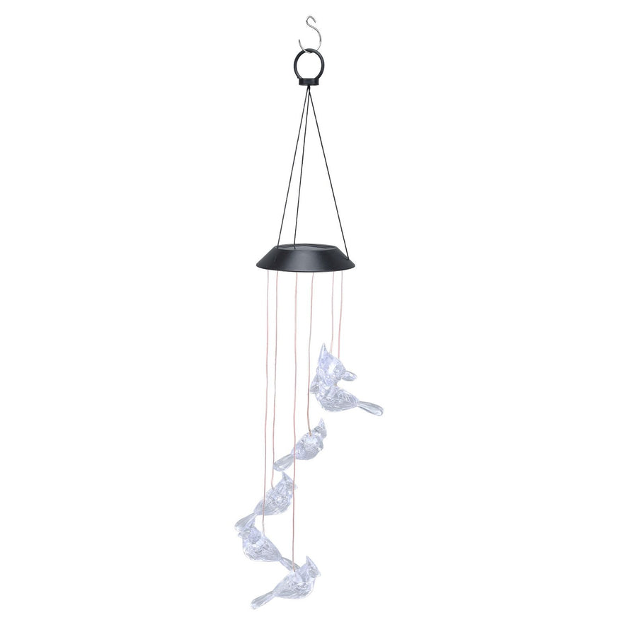 LED Solar Wind Chimes Color Change Waterproof Bird Wind Chimes Light for Courtyard Garden Patio