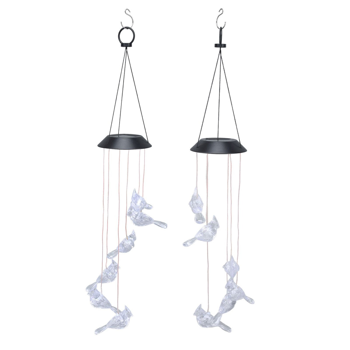 LED Solar Wind Chimes Color Change Waterproof Bird Wind Chimes Light for Courtyard Garden Patio