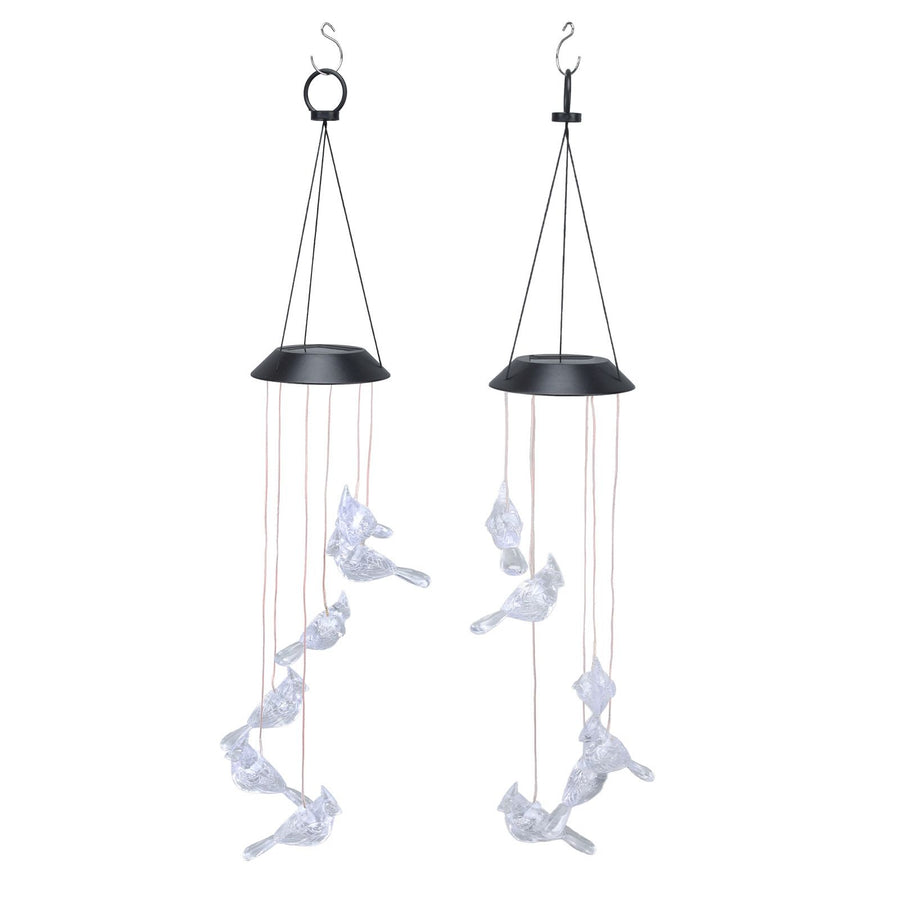 LED Solar Wind Chimes Color Change Waterproof Bird Wind Chimes Light for Courtyard Garden Patio