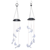LED Solar Wind Chimes Color Change Waterproof Bird Wind Chimes Light for Courtyard Garden Patio