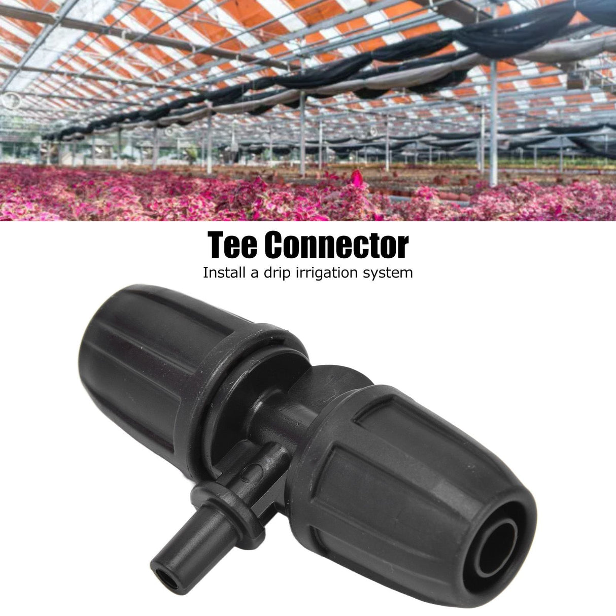 50pcs 8/12mm Hose Tee Fitting Tube Tee Connector Accessory for Garden Drip Irrigation Watering System