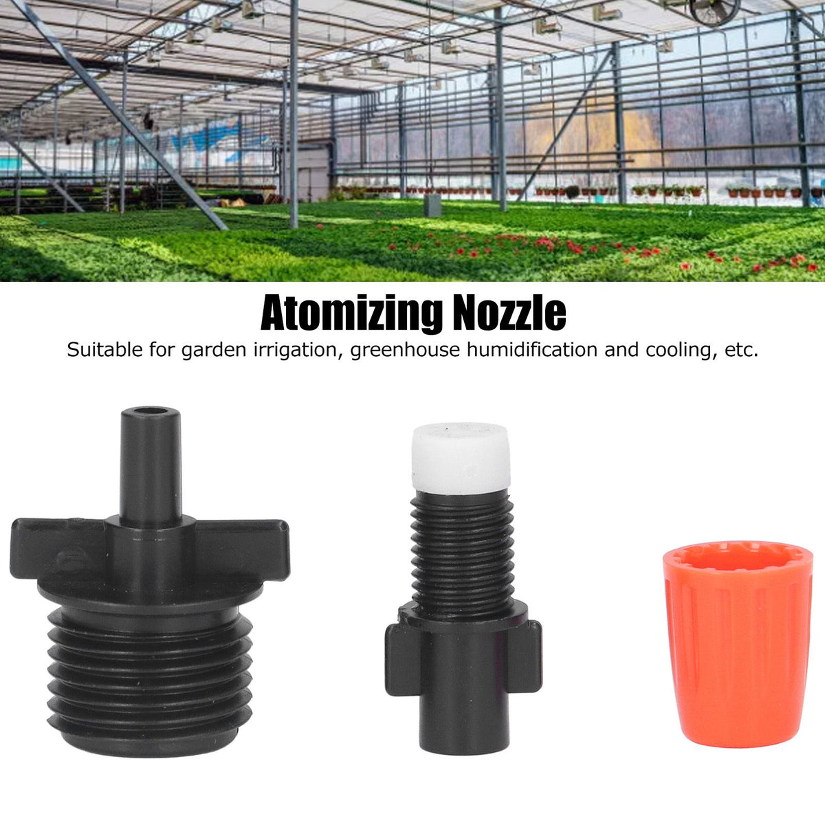 50pcs G1/2 Male Thread Misting Spray Nozzle Adjustable Water Spray Head Atomizing Nozzle for Garden Irrigation