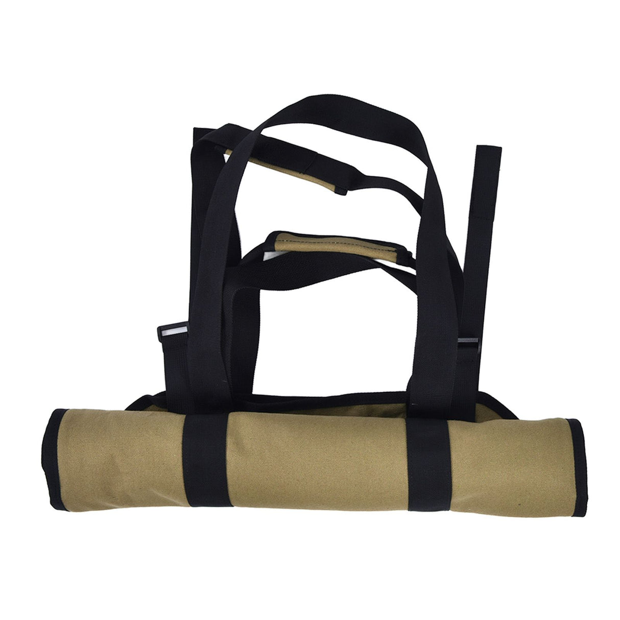 Large Capacity Firewood Storage Bag Basket Oxford Cloth Outdoor Camping Wood Log CarrierKhaki