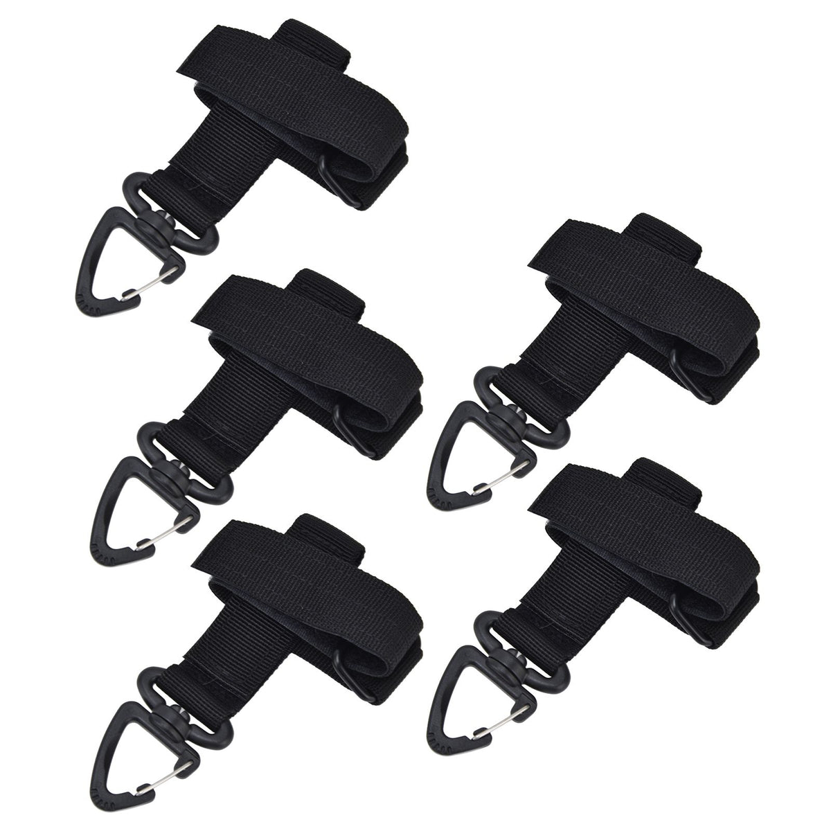5pcs/set Multi Purpose Glove Hanging Buckle Adjustable Nylon Glove Hook Safety ClipBlack
