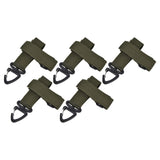 5pcs/set Multi Purpose Glove Hanging Buckle Adjustable Nylon Glove Hook Safety ClipMilitary Green