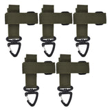 5pcs/set Multi Purpose Glove Hanging Buckle Adjustable Nylon Glove Hook Safety ClipMilitary Green