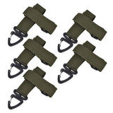 5pcs/set Multi Purpose Glove Hanging Buckle Adjustable Nylon Glove Hook Safety ClipMilitary Green
