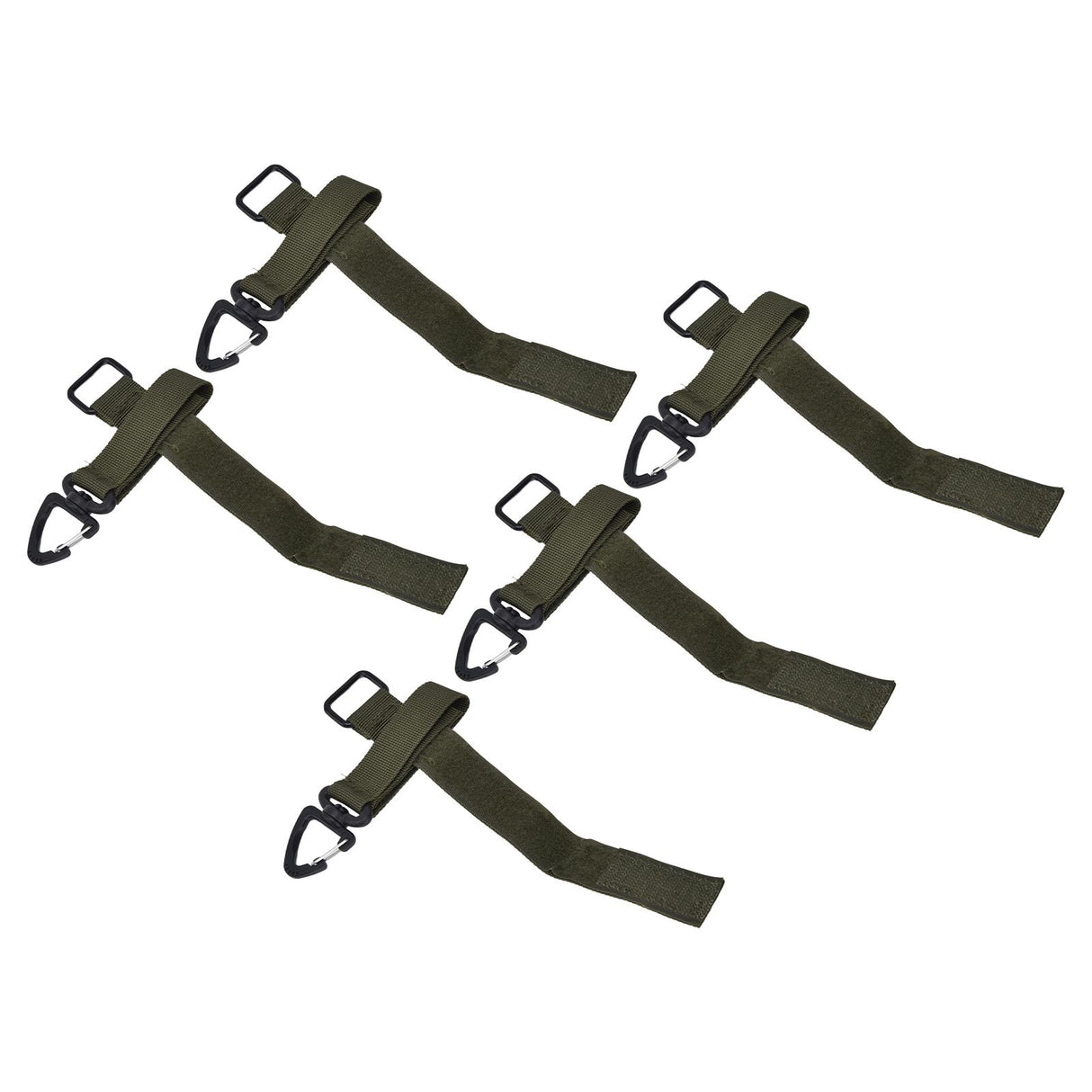 5pcs/set Multi Purpose Glove Hanging Buckle Adjustable Nylon Glove Hook Safety ClipMilitary Green