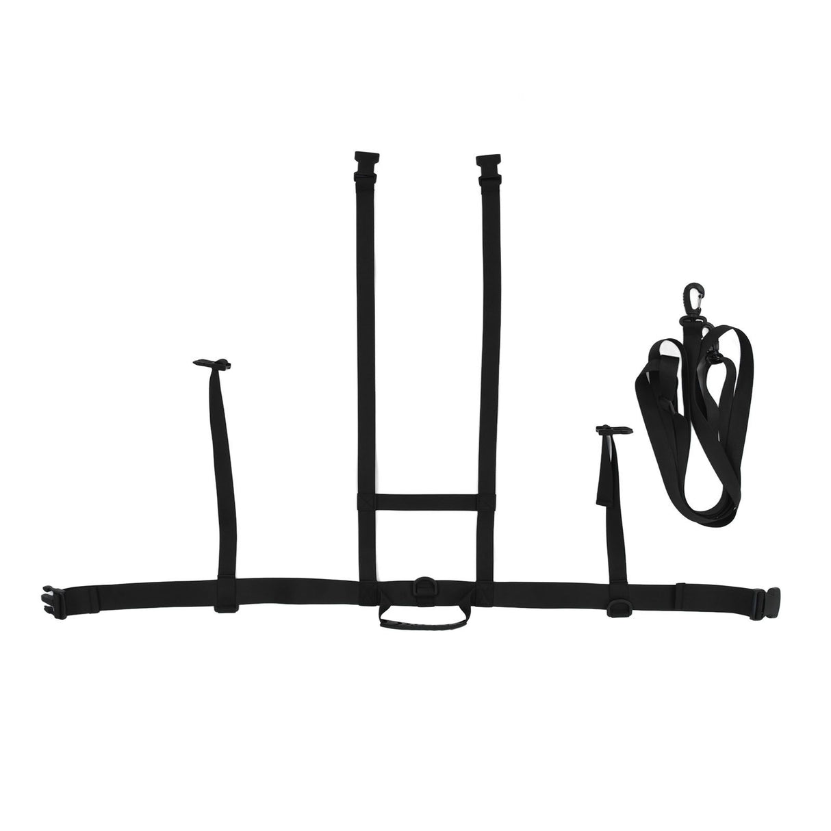 Children Ski Training Safety Ropes Adjustable Outdoor Skiing Harness Safety Shoulder StrapBlack