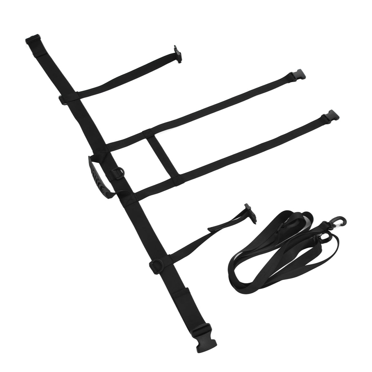 Children Ski Training Safety Ropes Adjustable Outdoor Skiing Harness Safety Shoulder StrapBlack