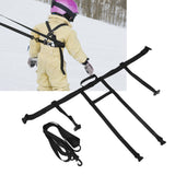 Children Ski Training Safety Ropes Adjustable Outdoor Skiing Harness Safety Shoulder StrapBlack