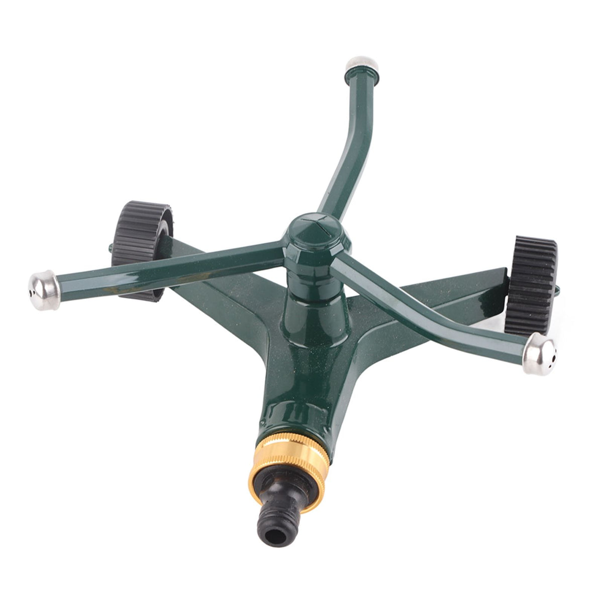 Metal Three Arm Sprinkler with G3/4 Connector Rustproof 360° Rotating Irrigate Lawn Sprinkler