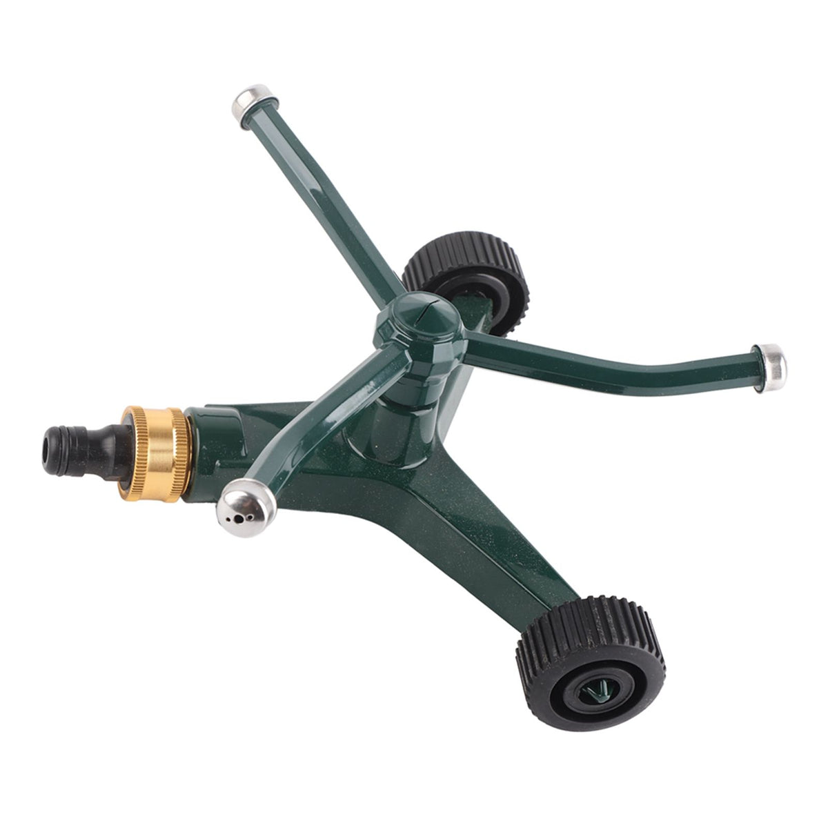 Metal Three Arm Sprinkler with G3/4 Connector Rustproof 360° Rotating Irrigate Lawn Sprinkler