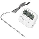Digital Kitchen Thermometer High Sensitivity Multifunctional Thermometer with Probe Alarm Function for Grilling Baking - Side View