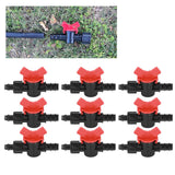 10Pcs Barbed Ball Valve 5/8inch Adjustable Prevent Leakage Drip Irrigation Switch Valve for Irrigation
