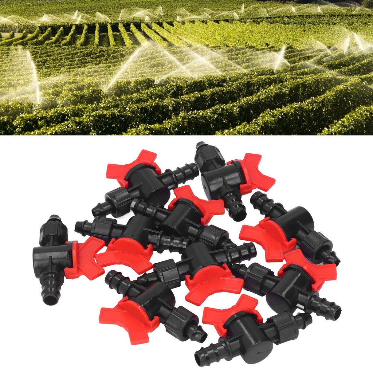 10Pcs Barbed Ball Valve 5/8inch Adjustable Prevent Leakage Drip Irrigation Switch Valve for Irrigation