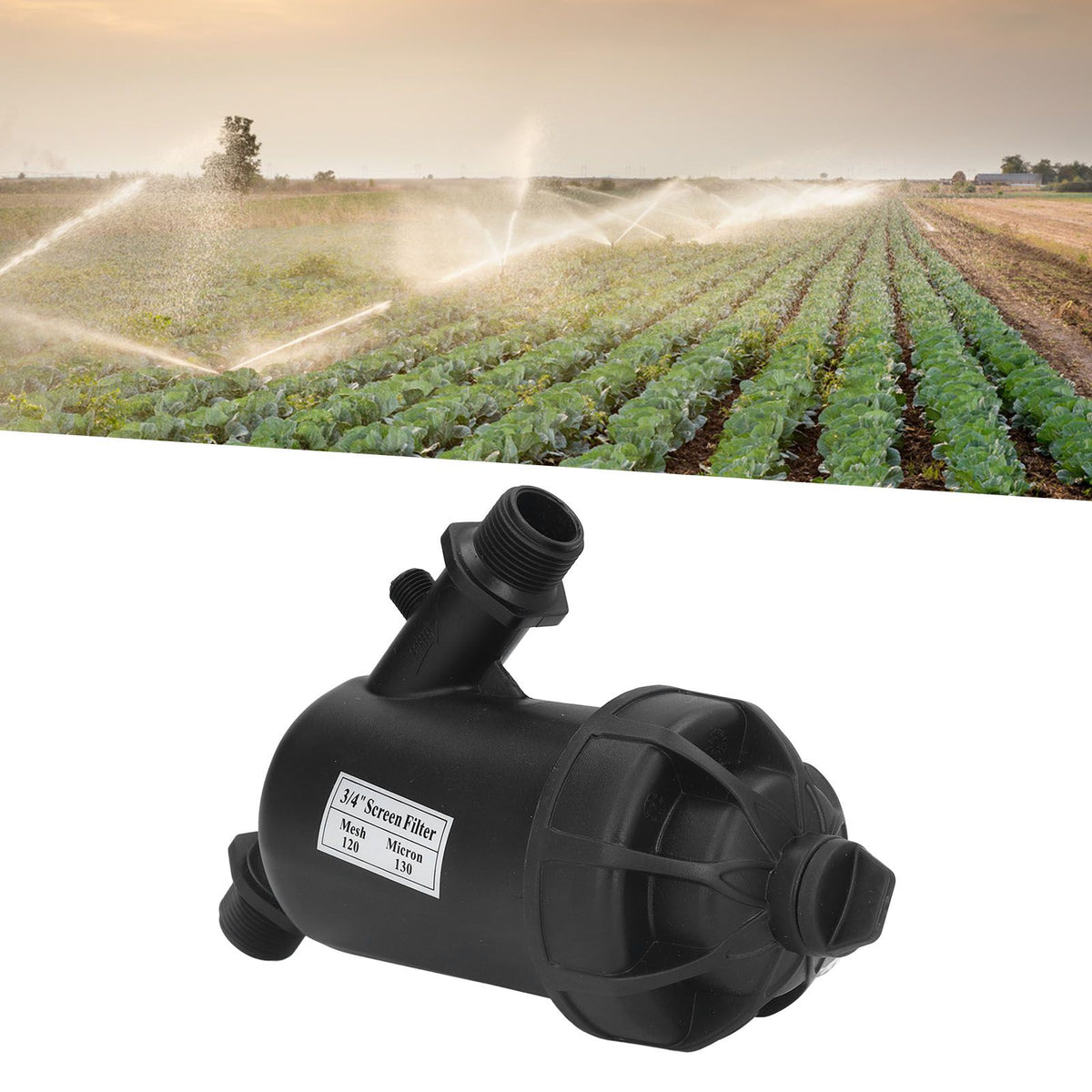 G3/4 Inch Male Thread Screen Irrigation Filter 120 Mesh Drip Irrigation Filter for Garden Greenhouse