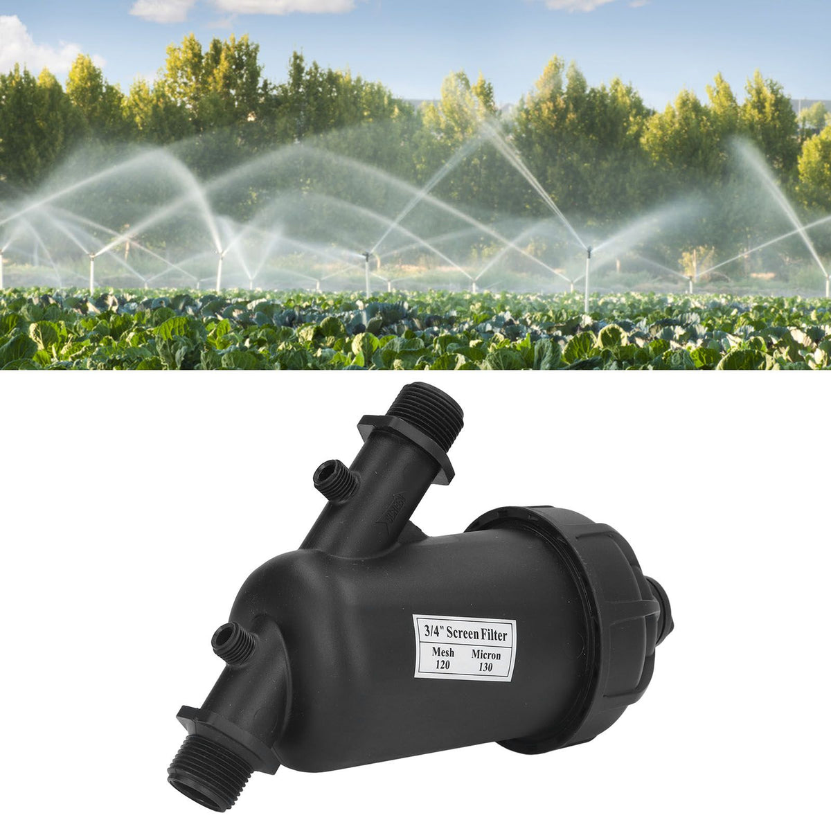 G3/4 Inch Male Thread Screen Irrigation Filter 120 Mesh Drip Irrigation Filter for Garden Greenhouse