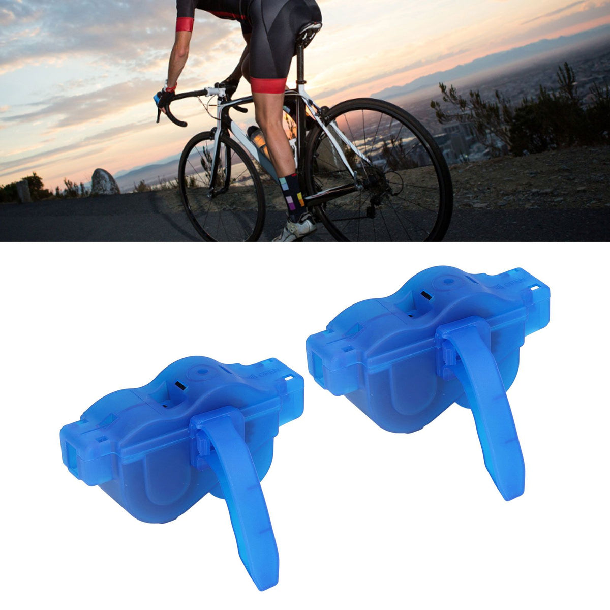 2Pcs Bicycle Chain Cleaning Tool Bike Chain Scrubber Cleaner Brush Tool Bicycle Maintenance Tool