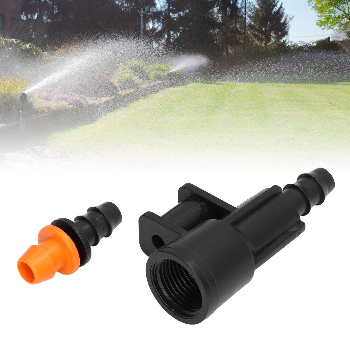 15sets Hose Connector G1/2 Inch Female Thread Rotating Sprinkler Adapter Bracket for 8/12 Distribution Tubing Hose