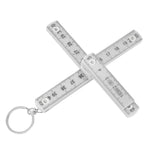 2Pcs ABS Folding Ruler Portable 0.5m Foldable Ruler with Key Ring for Carpentry Laying TilesWhite