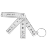 2Pcs ABS Folding Ruler Portable 0.5m Foldable Ruler with Key Ring for Carpentry Laying TilesWhite