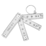 2Pcs ABS Folding Ruler Portable 0.5m Foldable Ruler with Key Ring for Carpentry Laying TilesWhite