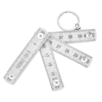2Pcs ABS Folding Ruler Portable 0.5m Foldable Ruler with Key Ring for Carpentry Laying TilesWhite