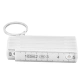 2Pcs ABS Folding Ruler Portable 0.5m Foldable Ruler with Key Ring for Carpentry Laying TilesWhite