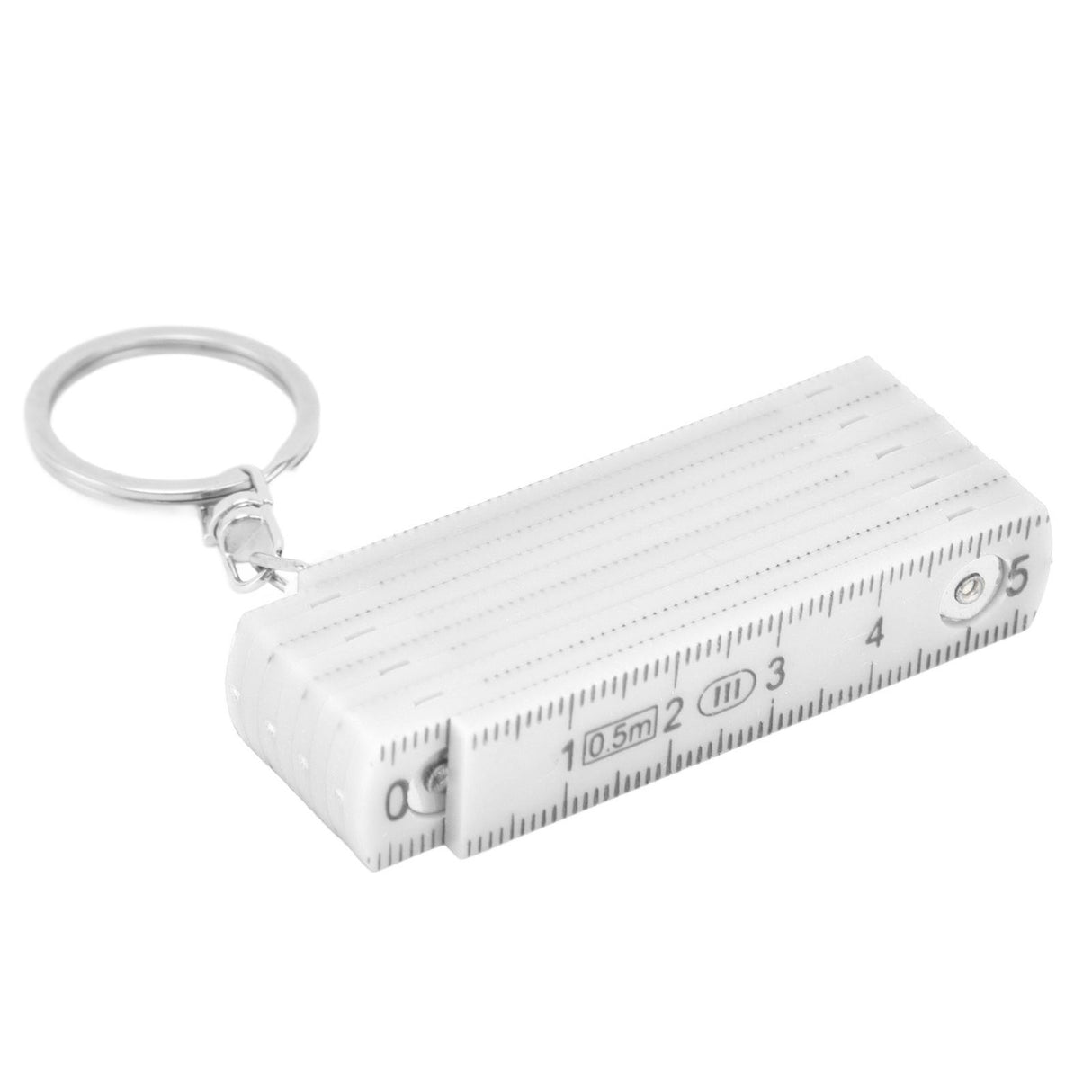 2Pcs ABS Folding Ruler Portable 0.5m Foldable Ruler with Key Ring for Carpentry Laying TilesWhite