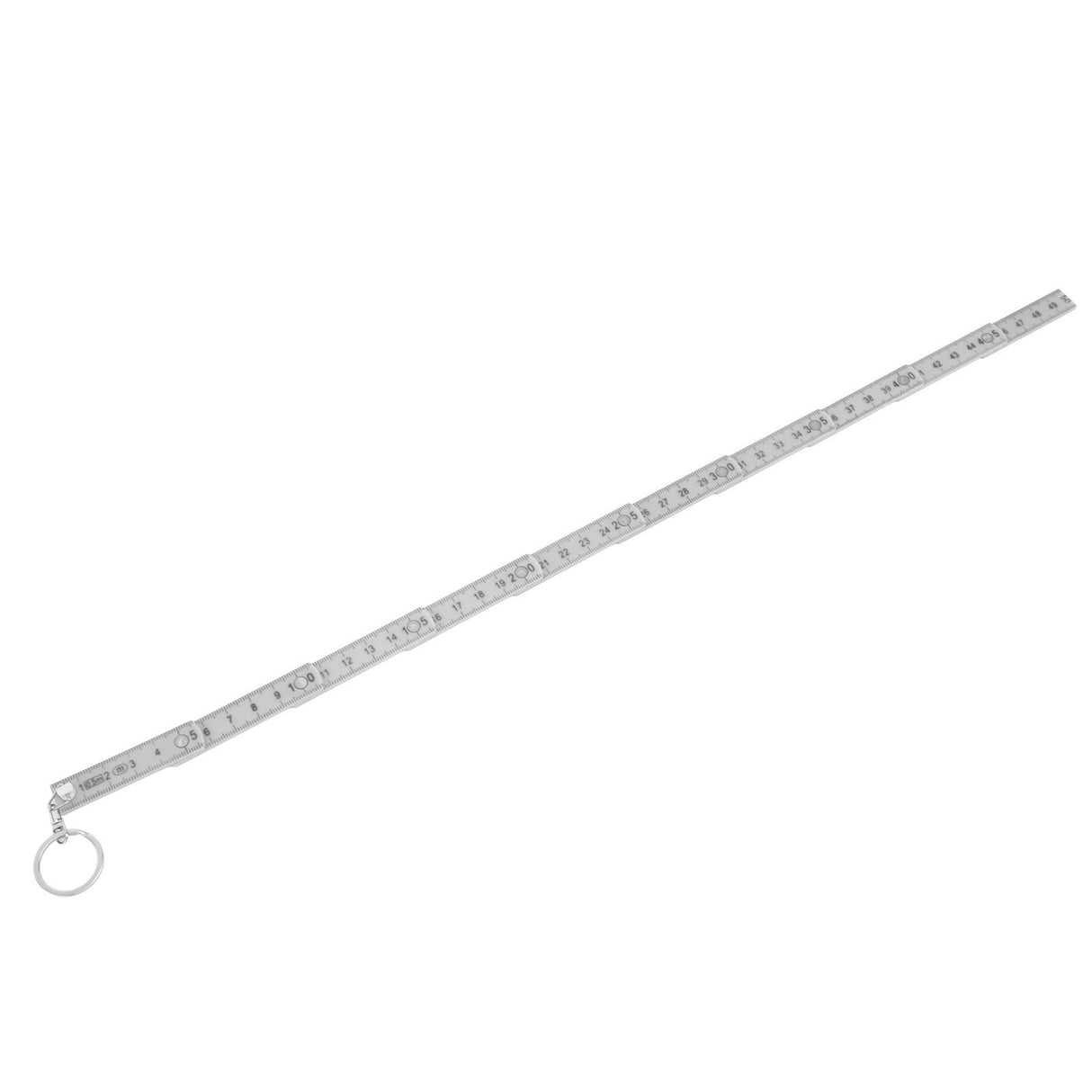 2Pcs ABS Folding Ruler Portable 0.5m Foldable Ruler with Key Ring for Carpentry Laying TilesWhite