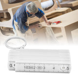 2Pcs ABS Folding Ruler Portable 0.5m Foldable Ruler with Key Ring for Carpentry Laying TilesWhite