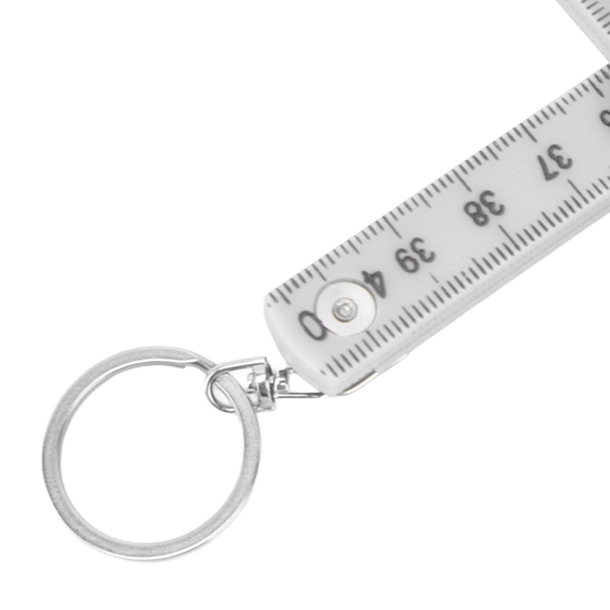 2Pcs ABS Folding Ruler Portable 0.5m Foldable Ruler with Key Ring for Carpentry Laying TilesWhite