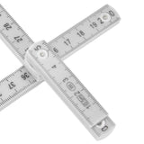 2Pcs ABS Folding Ruler Portable 0.5m Foldable Ruler with Key Ring for Carpentry Laying TilesWhite - Extra Image