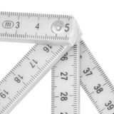 2Pcs ABS Folding Ruler Portable 0.5m Foldable Ruler with Key Ring for Carpentry Laying TilesWhite