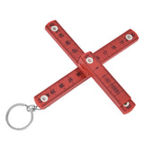 2Pcs ABS Folding Ruler Portable 0.5m Foldable Ruler with Key Ring for Carpentry Laying TilesRed - Front View