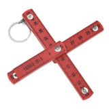 2Pcs ABS Folding Ruler Portable 0.5m Foldable Ruler with Key Ring for Carpentry Laying TilesRed