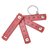 2Pcs ABS Folding Ruler Portable 0.5m Foldable Ruler with Key Ring for Carpentry Laying TilesRed - Rear View