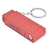 2Pcs ABS Folding Ruler Portable 0.5m Foldable Ruler with Key Ring for Carpentry Laying TilesRed - Close-Up Angle