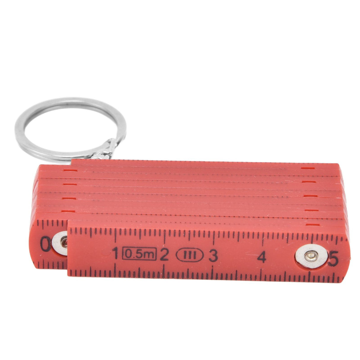 2Pcs ABS Folding Ruler Portable 0.5m Foldable Ruler with Key Ring for Carpentry Laying TilesRed